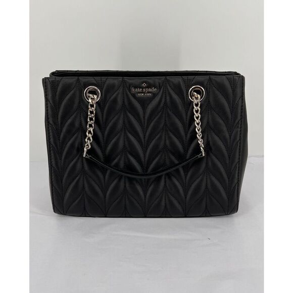 Kate Spade Briar Lane Quilted Meena Satchel Tote Handbag Black - Picture 13 of 13